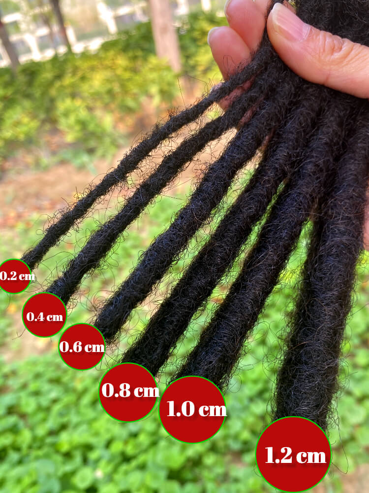 Handmade 4 inch Human Hair LOC Extensions Bundles Pencil Size 0.6 cm / 10 Locs
